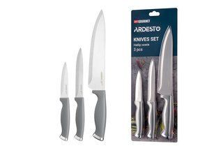 Набір ножів ARDESTO Gemini Gourmet, 3 предмети, нержавіюча сталь, пластик, сірий
