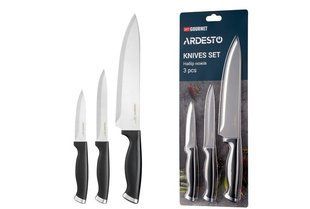 Набір ножів ARDESTO Gemini Gourmet, 3 предмети, нержавіюча сталь, пластик, чорний