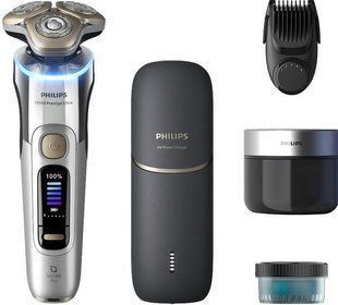 Бритва електр. Philips Series i9000 Prestige Ultra, бритв.головок-3, Li-Ion, сух.+волог., індикатор заряду, твердий чохол, хром