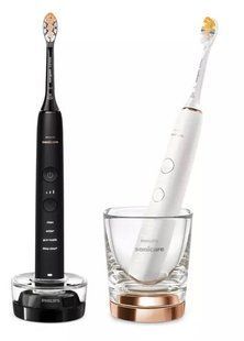 Щітка зубна електр. Philips, Sonicare DiamondClean 9000 Series, набір , 62т. колив/хв, насадок-1, 2 шт в наборі, 1зарядн.стакан+зарядка, чорний, білий